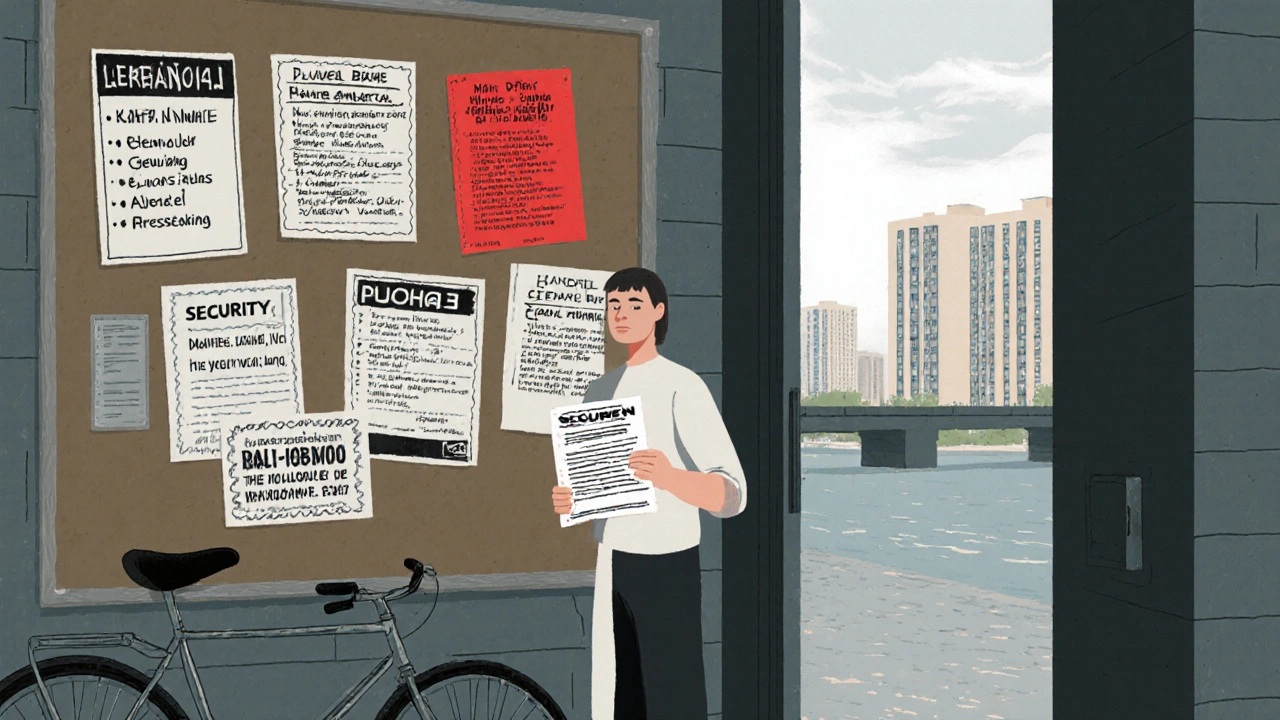 Дошка оголошень з вакансіями біля житлового будинку в Дніпровському районі