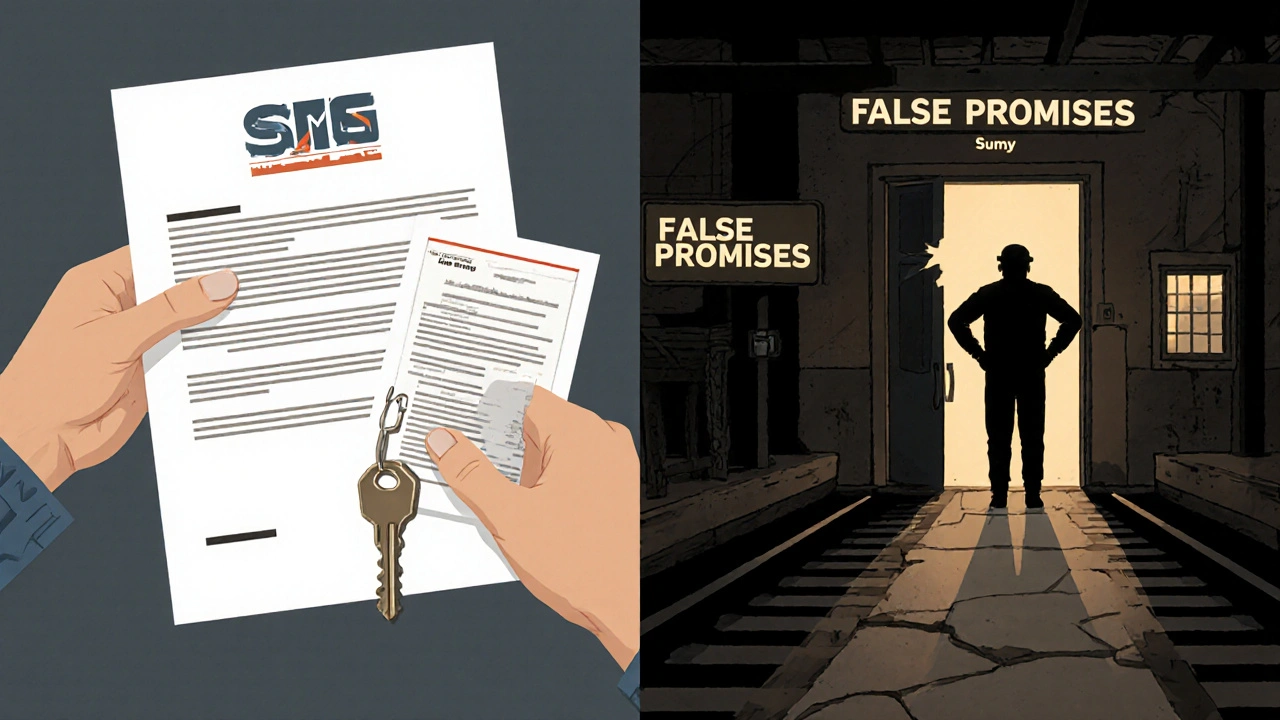 Порівняння: чесна робота з контрактом і ключем від житла проти обману зі зламаними обіцянками.