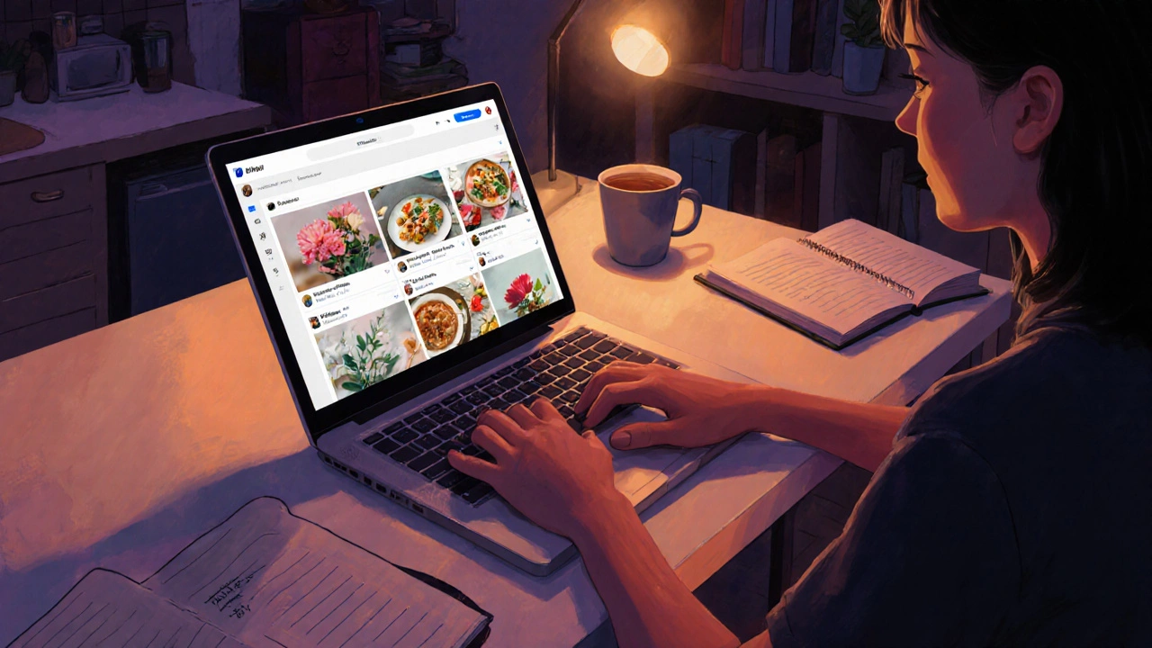 Підліток працює онлайн за комп&#039;ютером вдома, поруч — підручники.