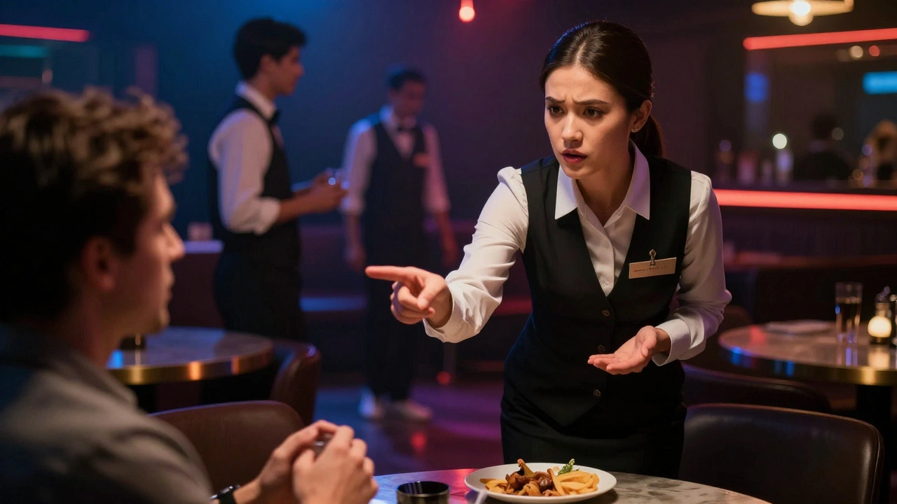 Хостес спокійно вирішує конфлікт з гостем у нічному клубі.