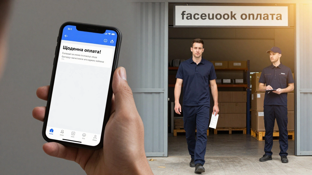 Контраст між обманом у соцмережах і легітимною роботою на складі.