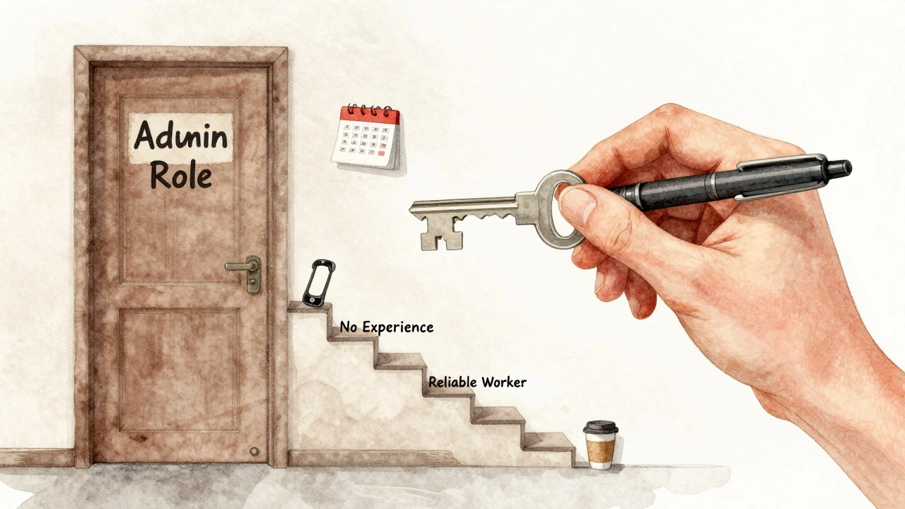 Рукавиця з паперу та ручки відкриває двері до професії адміністратора без досвіду.