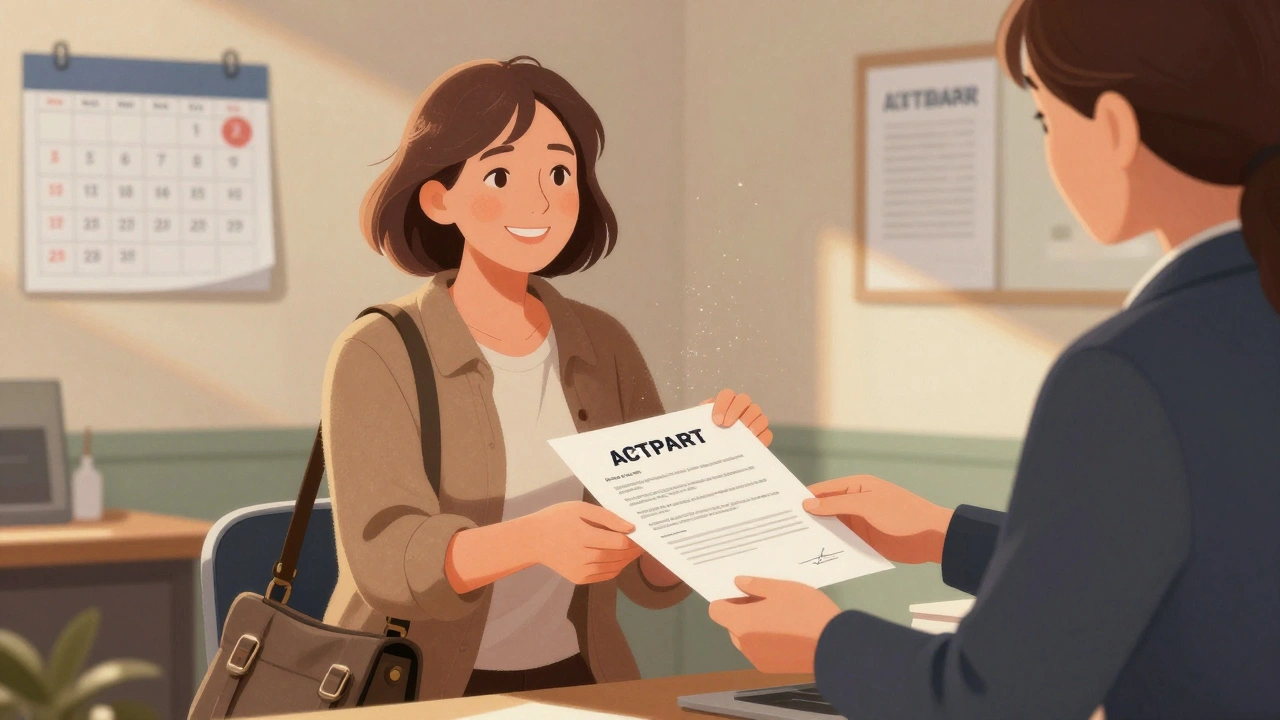 Жінка отримує трудовий договір на складі в Києві