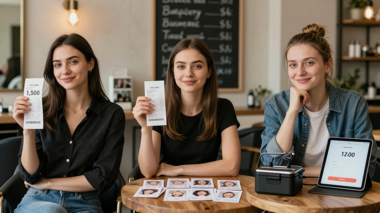 Три бровістки в Києві — у преміум-салоні, маленькій студії та на вулиці — символізують різні шляхи заробітку.